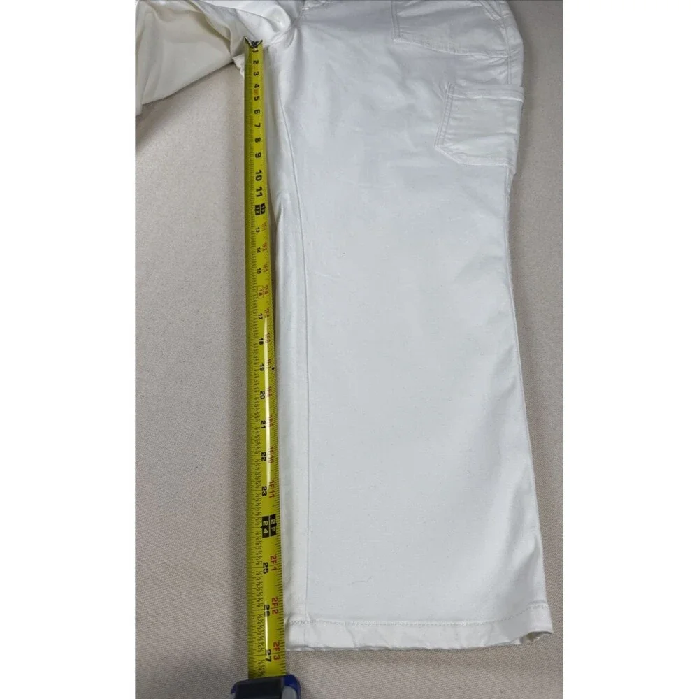 Banana Republic Cargo Pants Women Size 18 White Utility Linen Blend Mid Rise